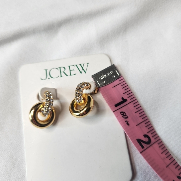 J. Crew Women's hypoallergenic earrings hoops Rhinestones - Picture 2 of 3